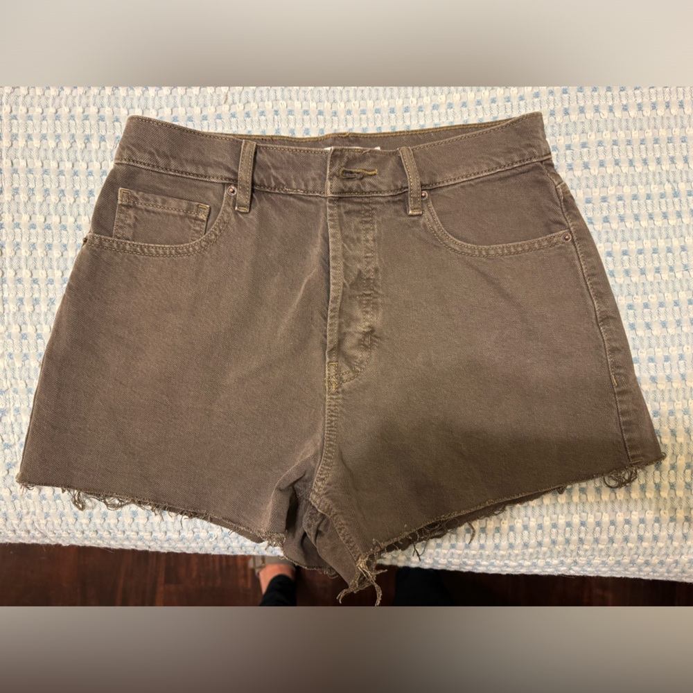 Pacsun High Rise Vintage Button Fly Shorts - Milk Chocolate - 27.